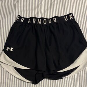 Under Armour Women's Black and White Athletic Shorts